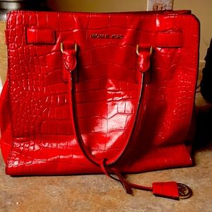 Michael Kors purse red croc embossed